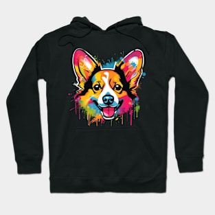 Corgi Dog Colorful Street Art Style Hoodie